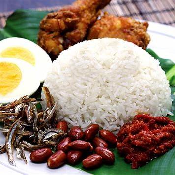 Malaysian meal containing vegetables and other sources of dietary fibre